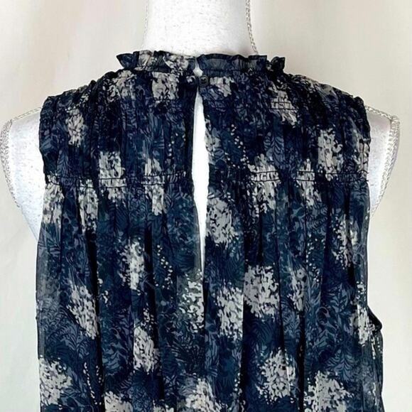 Joie Sheer Blues Grays Floral Babydoll CottageCore Feminine Dress NWOT Size M - Picture 6 of 12
